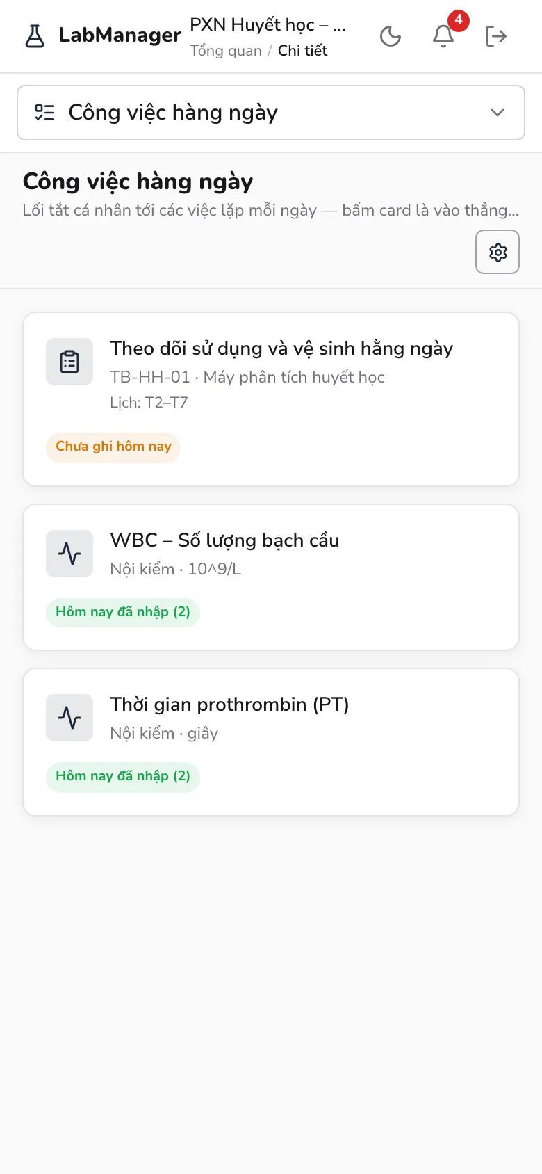 Công việc hàng ngày của kỹ thuật viên trên điện thoại